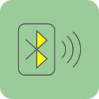 Bluetooth lleno amarillo icono vector