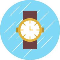 Watch Flat Blue Circle Icon vector