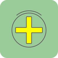 Plus Sign Filled Yellow Icon vector