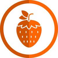 Strawberries Glyph Orange Circle Icon vector