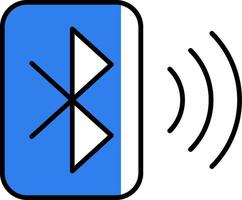 Bluetooth lleno medio cortar icono vector