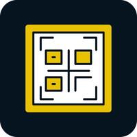 código qr glifo icono de dos colores vector