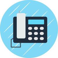 Telephone Flat Blue Circle Icon vector