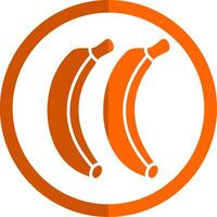 Bananas Glyph Orange Circle Icon vector
