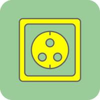 Wall Socket Filled Yellow Icon vector