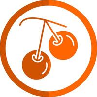 Bing Cherry Glyph Orange Circle Icon vector