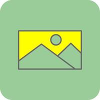 Picture Filled Yellow Icon vector