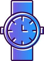 reloj degradado lleno icono vector