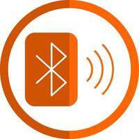 Bluetooth Glyph Orange Circle Icon vector