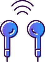 Earbuds Gradient Filled Icon vector