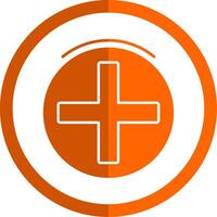 Plus Sign Glyph Orange Circle Icon vector