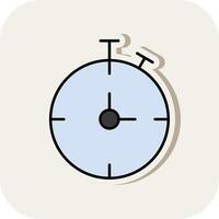 Chronometer Line Filled White Shadow Icon vector