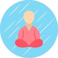 meditación plano azul circulo icono vector