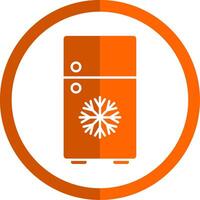 Refrigerator Glyph Orange Circle Icon vector