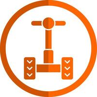 segway glifo naranja circulo icono vector