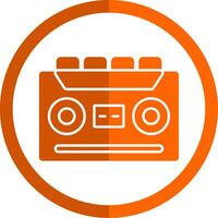 Cassette Recorder Glyph Orange Circle Icon vector