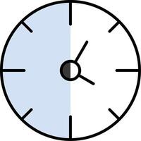 Clock Filled Half Cut Icon vector