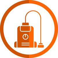 Vacuum Cleaner Glyph Orange Circle Icon vector