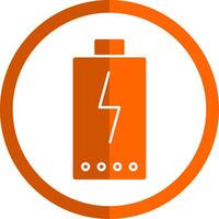 Power Glyph Orange Circle Icon vector