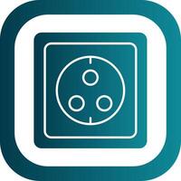 Wall Socket Glyph Gradient Round Corner Icon vector