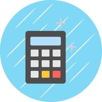 Calculator Flat Blue Circle Icon vector