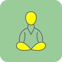 meditación lleno amarillo icono vector