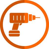 Hammer Drill Glyph Orange Circle Icon vector