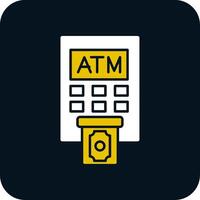 Atm Machine Glyph Two Color Icon vector