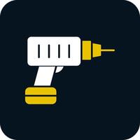 Hammer Drill Glyph Two Color Icon vector