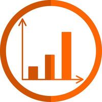 Growth Glyph Orange Circle Icon vector