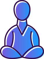 Meditation Gradient Filled Icon vector
