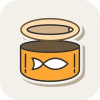 Canned Food Line Filled White Shadow Icon vector