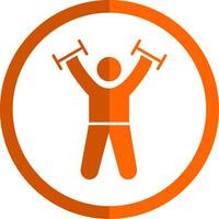 Exercise Glyph Orange Circle Icon vector