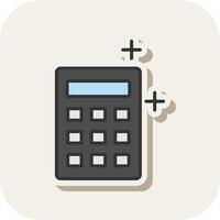 Calculator Line Filled White Shadow Icon vector