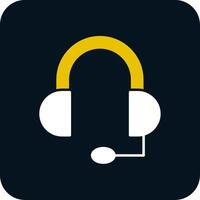 Headphone Glyph Two Color Icon vector