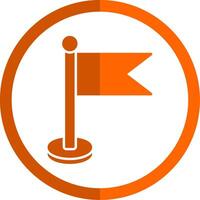 Flag Glyph Orange Circle Icon vector