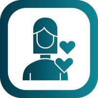 Self Love Glyph Gradient Round Corner Icon vector