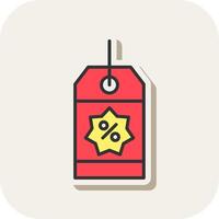 Coupon Line Filled White Shadow Icon vector
