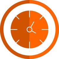 reloj glifo naranja circulo icono vector