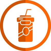 suave bebida glifo naranja circulo icono vector