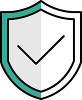 Shield Filled Half Cut Icon vector