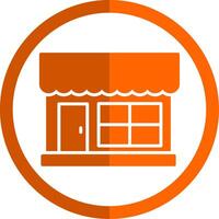 Grocery Store Glyph Orange Circle Icon vector