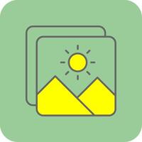 Photo Filled Yellow Icon vector