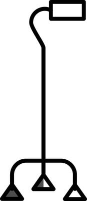 Walking Stick Filled Half Cut Icon