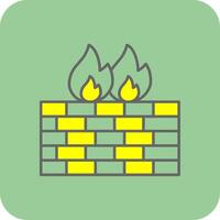 Firewall Filled Yellow Icon vector