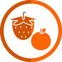 Fruta glifo naranja circulo icono vector