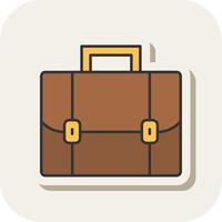 Briefcase Line Filled White Shadow Icon vector
