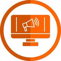 Digital Marketing Glyph Orange Circle Icon vector