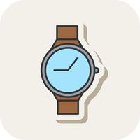 Casual Watch Line Filled White Shadow Icon vector