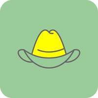 sombrero lleno amarillo icono vector